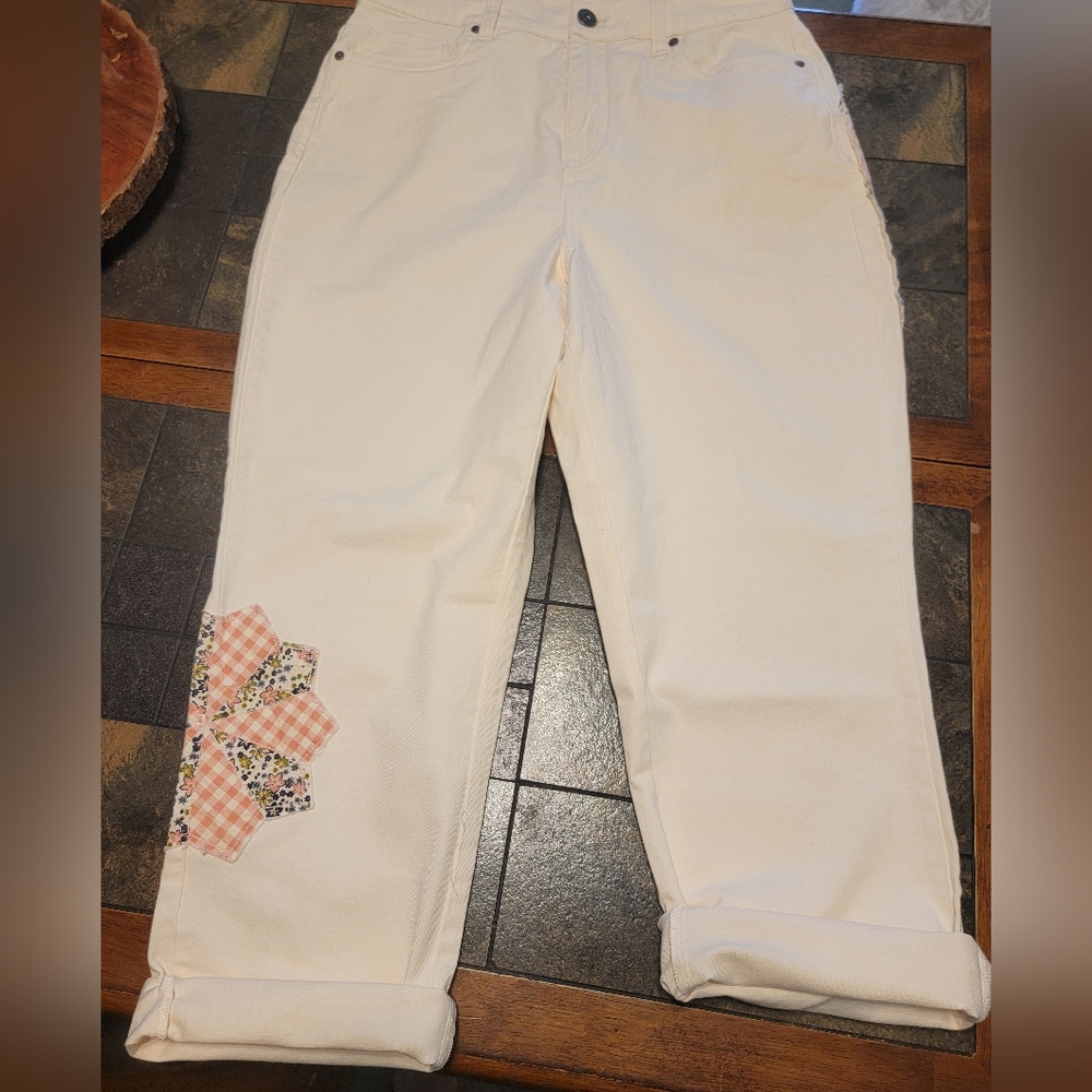 Style & Co Quilted Patchwork Boho Straight Mom Pa… - image 11